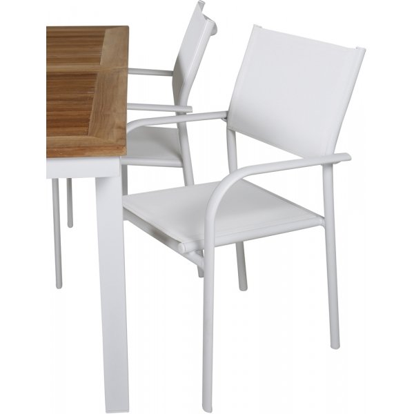 Panama utematgrupp med 4 st Santorini stolar - Natur/Vit Panama utematgrupp med 4 st Santorini stolar - Natur/Vit