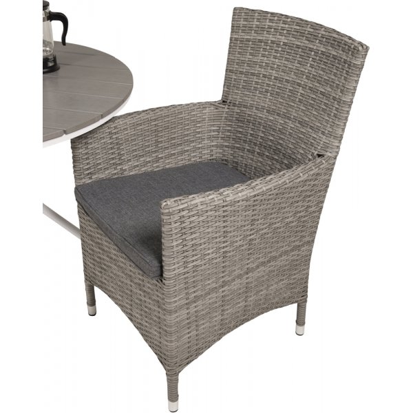 Parma utematgrupp med 2 st Malin stolar - Grå/Vit Parma utematgrupp med 2 st Malin stolar - Grå/Vit