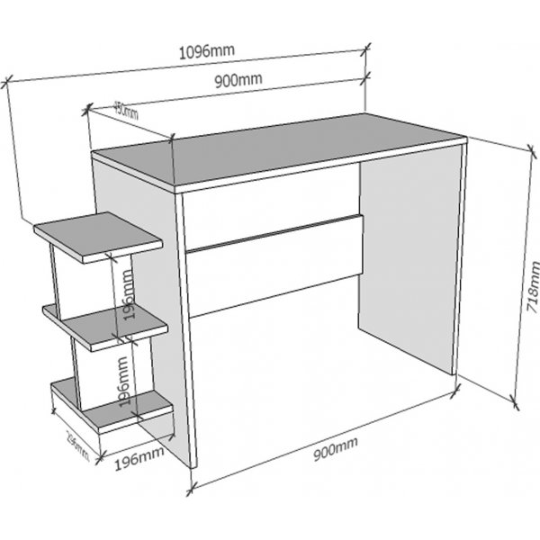 Sky skrivbord 109,6x45 cm - Vit Sky skrivbord 109,6x45 cm - Vit