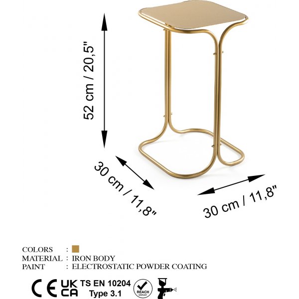 Vela 1 bijzettafel - Goud Vela 1 bijzettafel - Goud