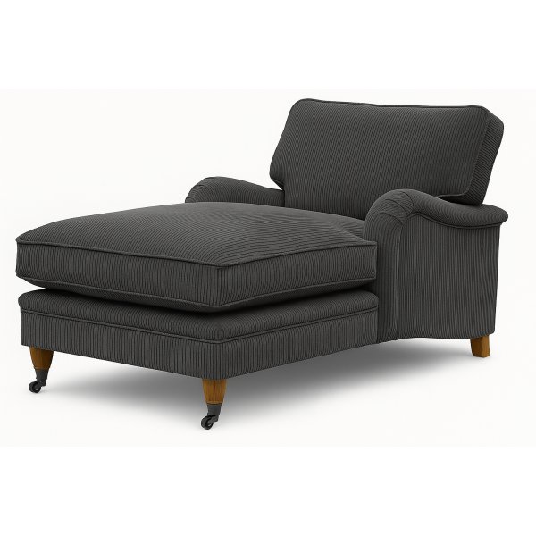 Divanfåtölj Howard Luxor - Grå bredrandig manchester Divanfåtölj Howard Luxor - Grå bredrandig manchester