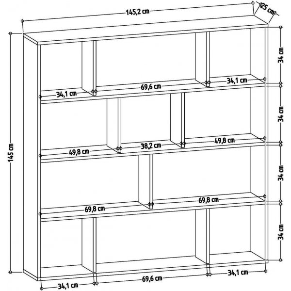 Bibliothque Hodbi - Blanc/anthracite