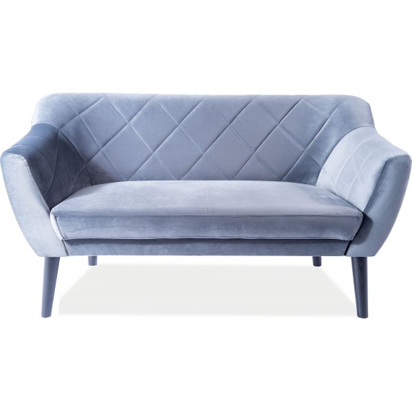 Karo 2-sits soffa - Grå sammet Karo 2-sits soffa - Grå sammet