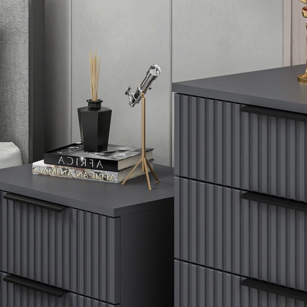 Cikani ladekast 72 x 42 cm - Antraciet Cikani ladekast 72 x 42 cm - Antraciet