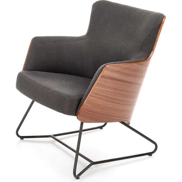 Fauteuil Relax - Gris & Noyer