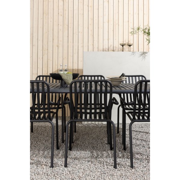 Borneo utematgrupp med 6 st Peking stolar - Svart