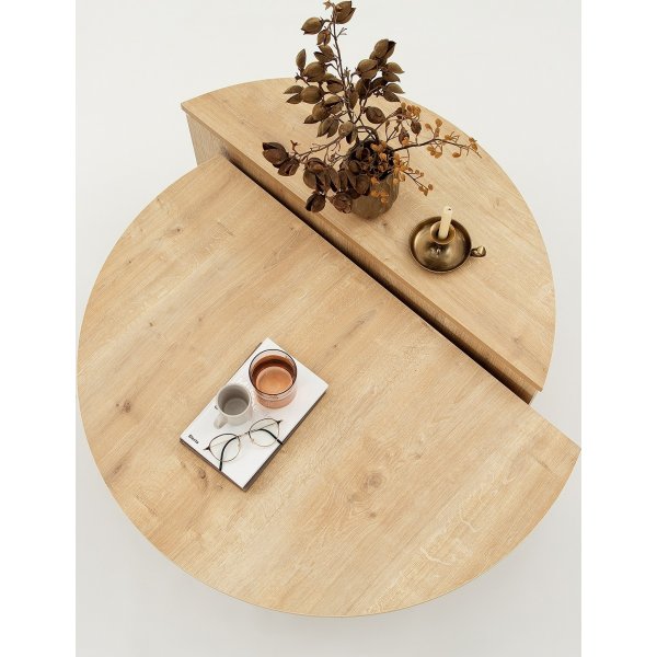 Table basse podium 90 x 90 cm - Chêne saphir Table basse podium 90 x 90 cm - Chêne saphir