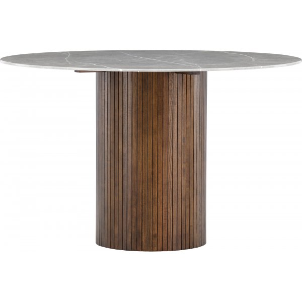 Table d'appoint Härön Ø52 cm - Gris/noyer Table d'appoint Härön Ø52 cm - Gris/noyer