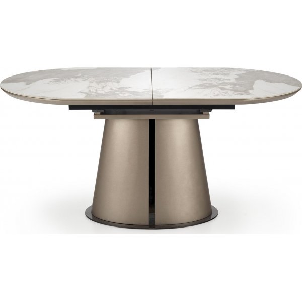 Robinson matbord 160-200 x 90 cm - Beige marmor/cappuccino/svart Robinson matbord 160-200 x 90 cm - Beige marmor/cappuccino/svart
