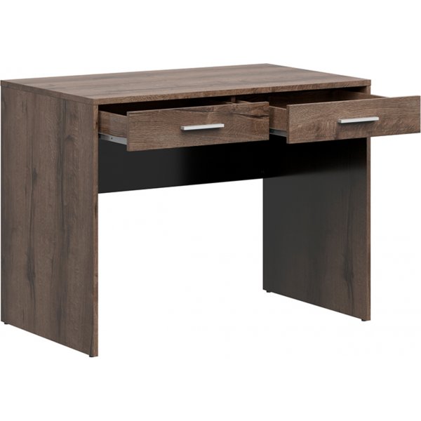Bureau Nepo Plus avec 2 tiroirs 100 x 59 cm - Chêne foncé Bureau Nepo Plus avec 2 tiroirs 100 x 59 cm - Chêne foncé