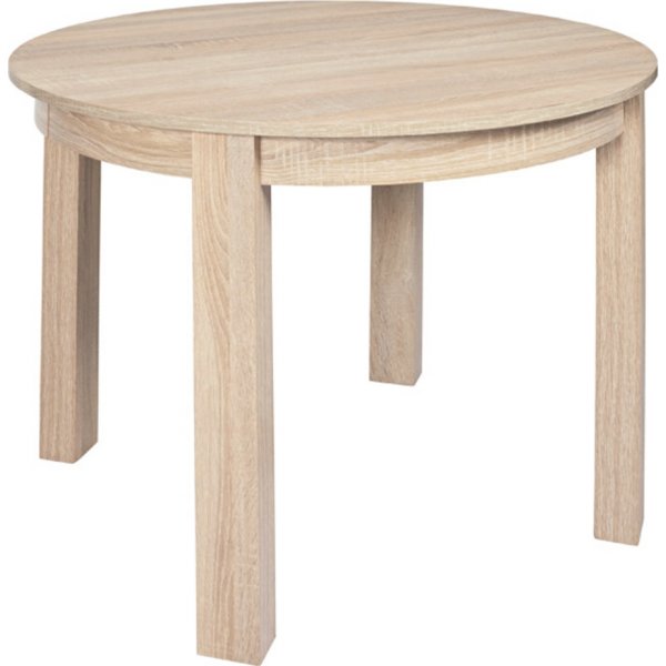 Bernardin runt matbord frlngningsbart 95-195 x 95 cm - whitewash ek