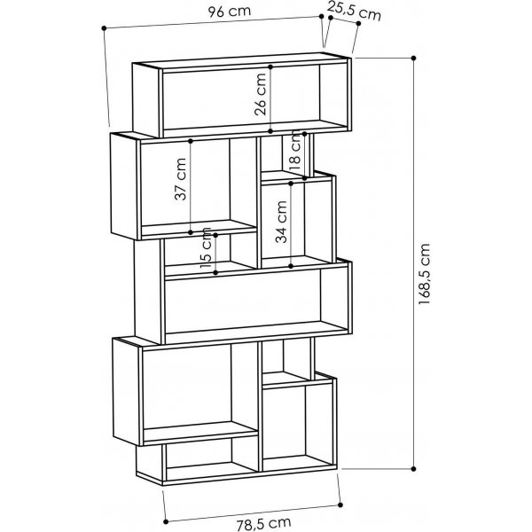 Bibliothèque Karmato - Chêne Sonoma Bibliothèque Karmato - Chêne Sonoma