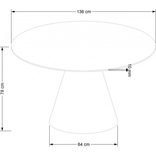 Float runt matbord i valnöt Ø137 cm Float runt matbord i valnöt Ø137 cm