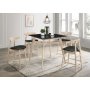 Matgrupp Florence Barbord 90x90 med 4 barstolar - Whitewash/svart