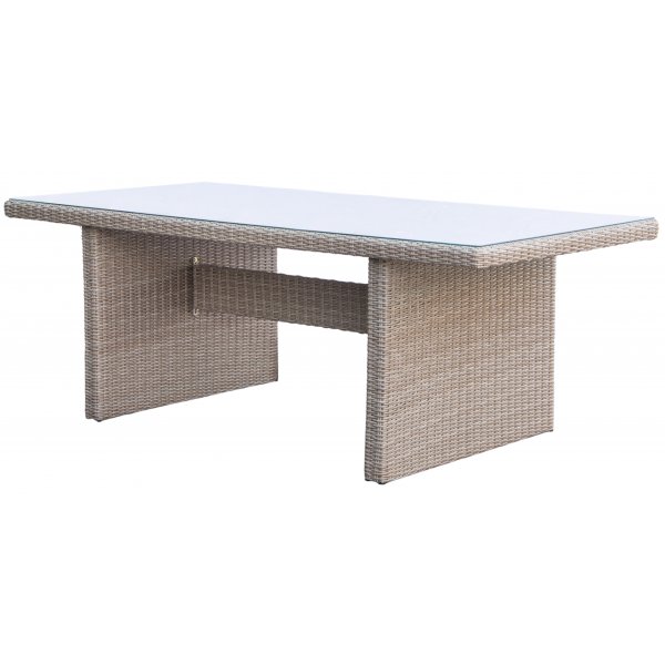 Utegrupp: 6 stolar och bord 200 x 100 cm rotting - Hampton/Mercury