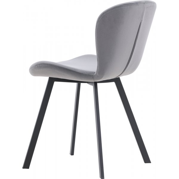 Chaise de salle  manger Lilja - Velours gris/noir