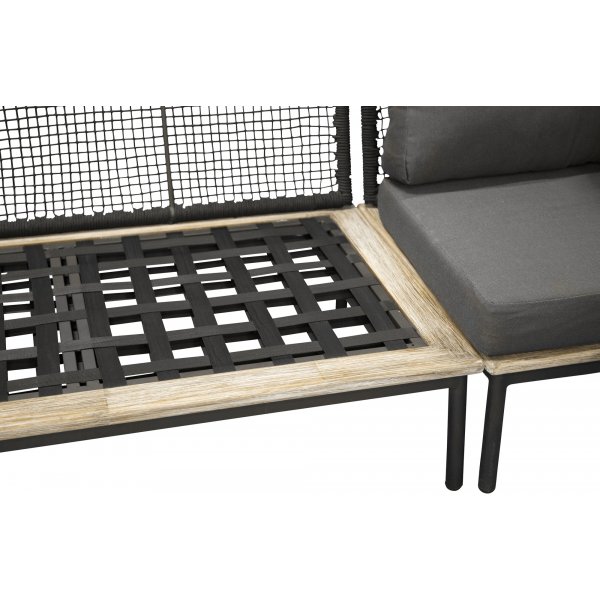 Groupe de salon Andorra - Noir/acacia Groupe de salon Andorra - Noir/acacia