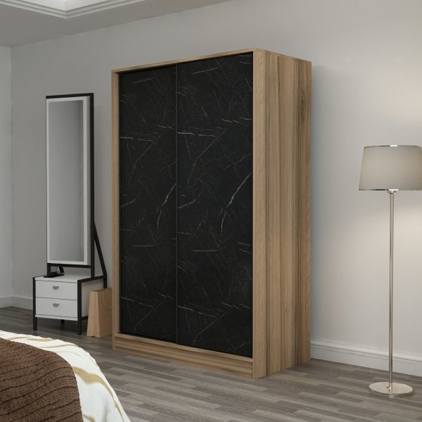 Armoire Kapusta 120 cm - Chêne/pierre Armoire Kapusta 120 cm - Chêne/pierre