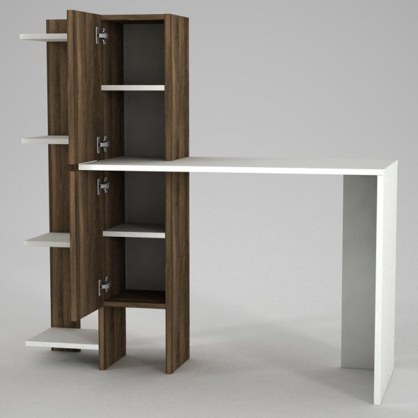 Gina bureau 90x45 cm - Wit/walnoot Gina bureau 90x45 cm - Wit/walnoot