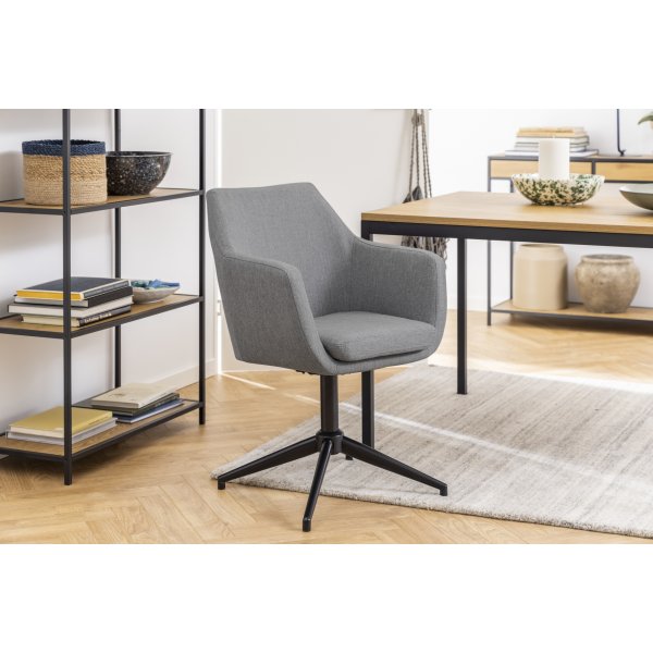 Fauteuil Nora - Gris clair/noir