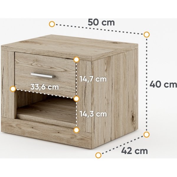 Einar nachtkastje - San Remo eik