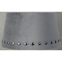 Velvet lampskärm med nitar 25 cm - Grå / Rökfärgat Velvet lampskärm med nitar 25 cm - Grå / Rökfärgat