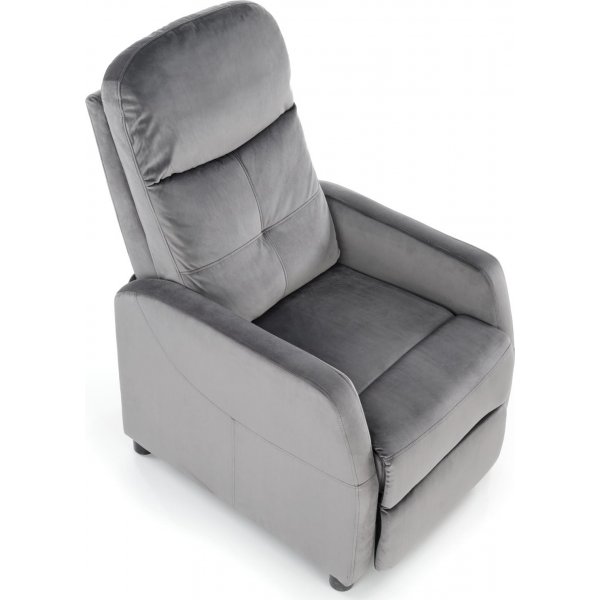 Reclinerfåtölj i grå sammet ställbar Reclinerfåtölj i grå sammet ställbar