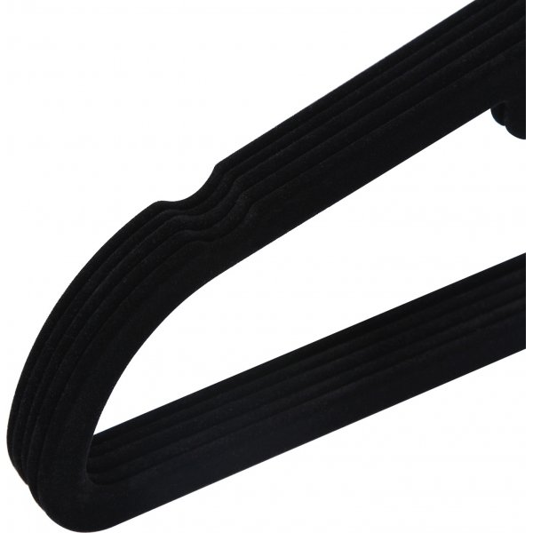 Cintre, velours, 43,5 cm, paquet de 20 - Noir