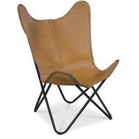 Fladdermusfåtölj Baltimore - Beige äkta läder Fladdermusfåtölj Baltimore - Beige äkta läder