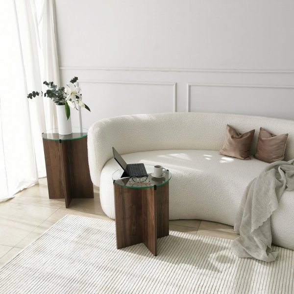 Table d'appoint Lily Ø40/40 cm - Noyer Table d'appoint Lily Ø40/40 cm - Noyer