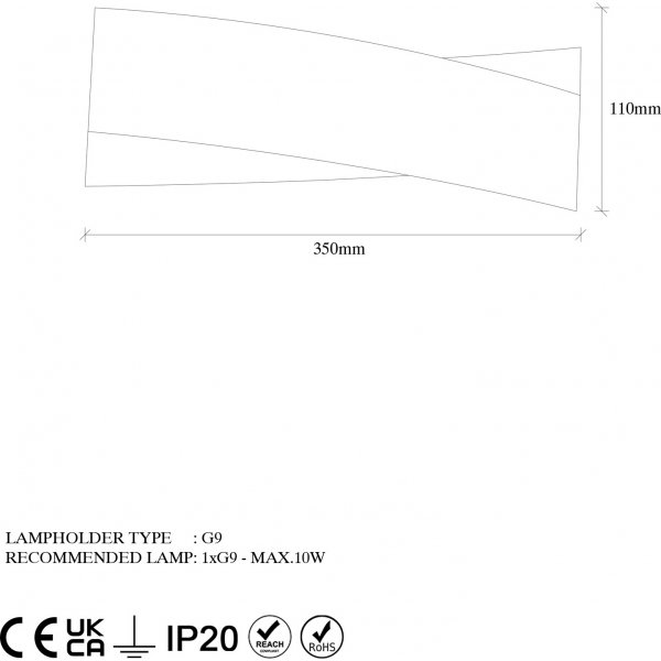 Ryba wandlamp - Zwart
