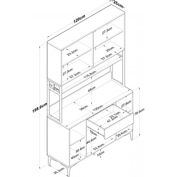 Armoire Jericho 128 - Blanc Armoire Jericho 128 - Blanc