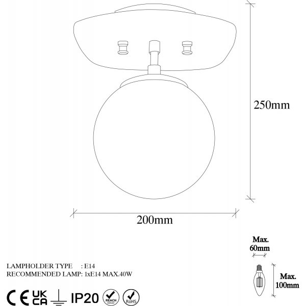 Plafonnier Well 11676 - Noir