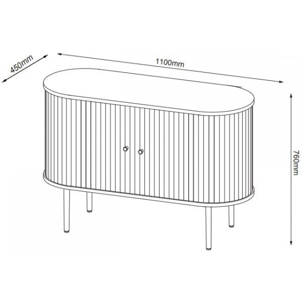 Buffet Slide 110 cm - Chne laqu marron