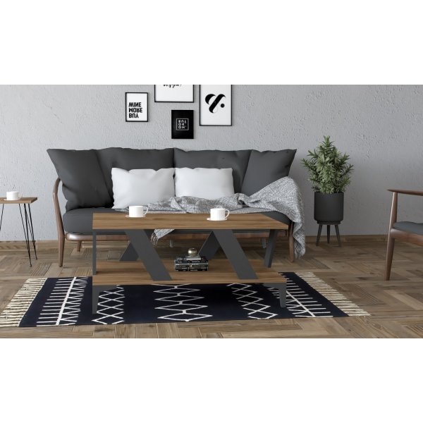 Table basse Tabla 100 x 40 cm - Anthracite/noyer Table basse Tabla 100 x 40 cm - Anthracite/noyer