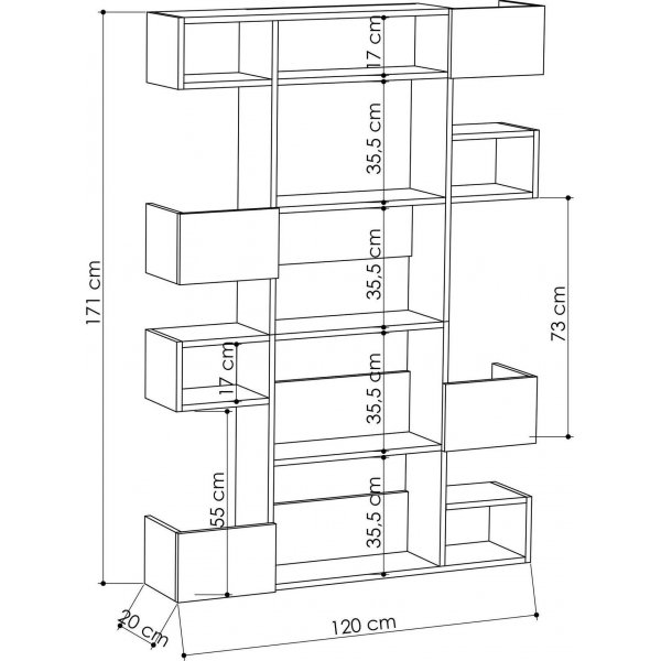 Bibliothque Niho - Chne/anthracite