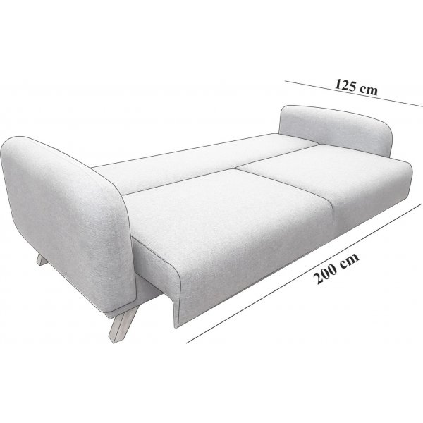 Kronos 3-sits bddsoffa Antracit