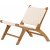 Rike loungestol - Cream PU/teak