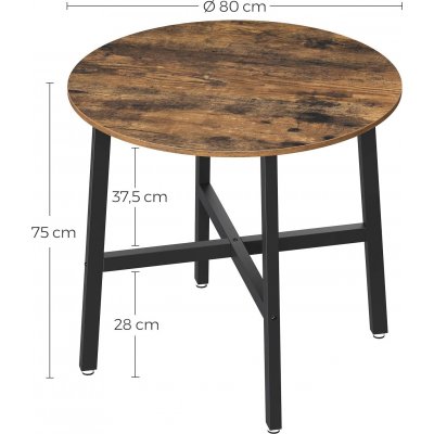 Formosa matbord 80 cm - Brun/svart