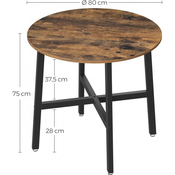Table à manger Formosa Ø80 cm - Marron/noir Table à manger Formosa Ø80 cm - Marron/noir