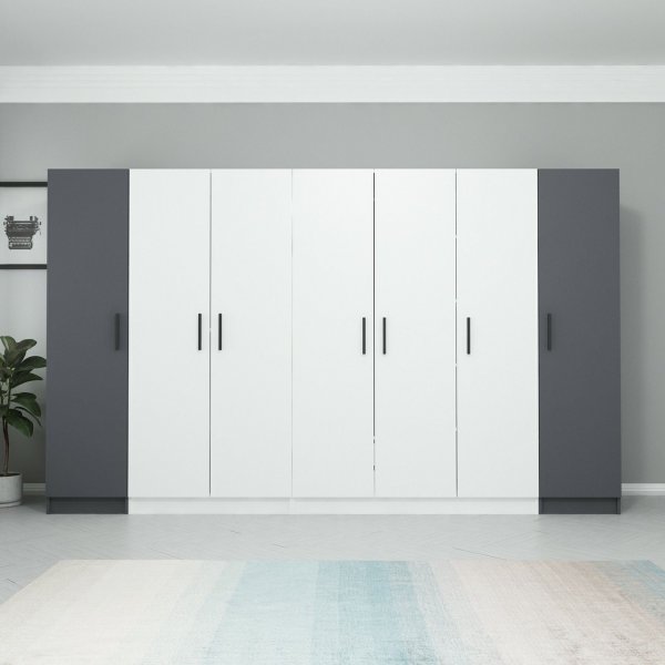 Armoire Rizada - Anthracite/blanc Armoire Rizada - Anthracite/blanc