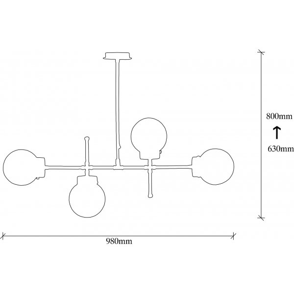 Plafonnier Mudoni 951-3 - Noir/blanc