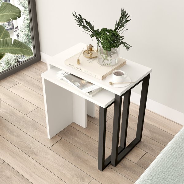 Table Ocan 47,8/52,8 x 24,5/29,5 cm - Blanc