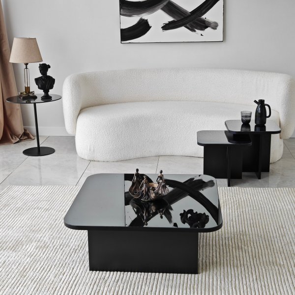 Ensemble table basse Jazz 80/40/40 x 80/40/40 cm - Noir Ensemble table basse Jazz 80/40/40 x 80/40/40 cm - Noir