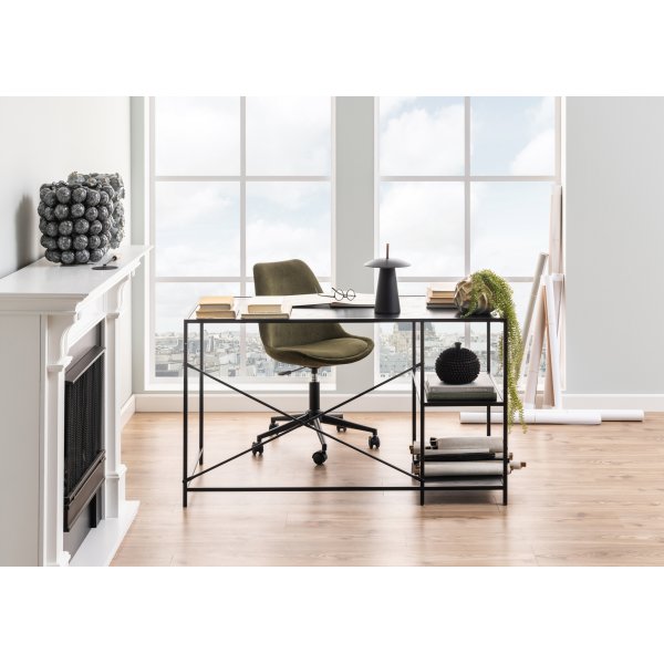 Seaford skrivbord 130 cm - Svart