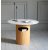 Table basse ronde Arto hauteur 60 cm - Chne / marbre blanc