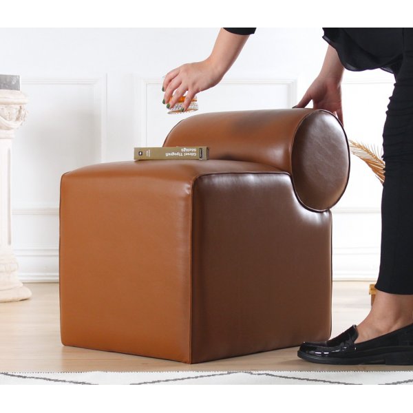 Rohin sittpuff - Brun konstläder Rohin sittpuff - Brun konstläder