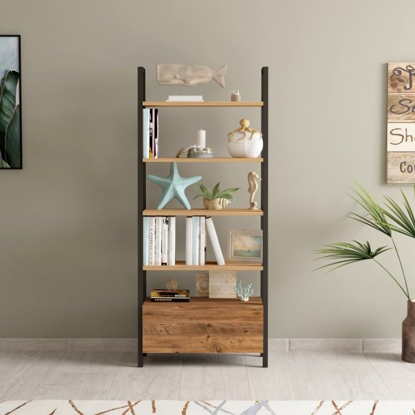 Nero bokhylla - Valn�t/svart