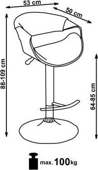Tabouret de bar Plican 100 - Noir