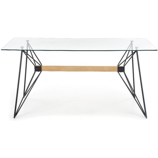 Ulrica matbord 160 cm - Glas/svart